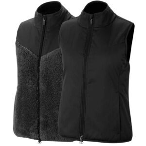 Nike Synthetic Filled Reversible Faux Fur Vest - Black - Size Small